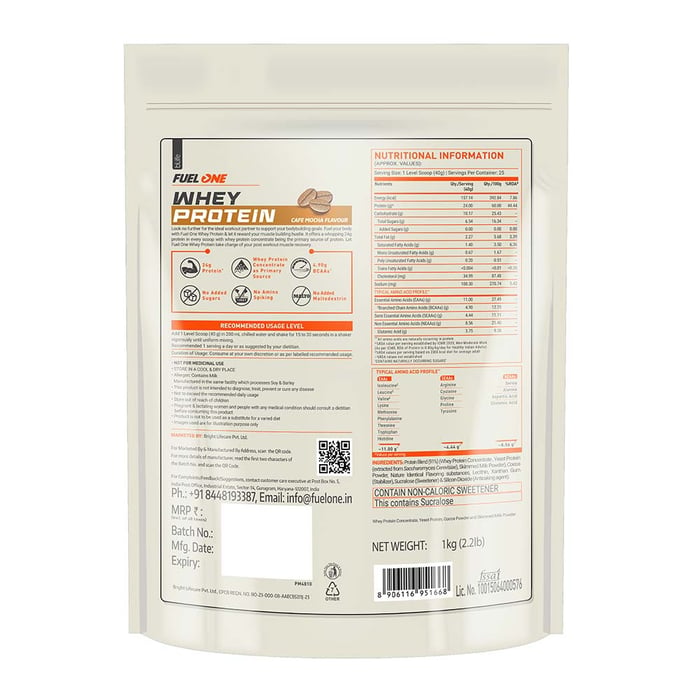 Fuel One Whey Protein, 1 kg, Cafe Mocha